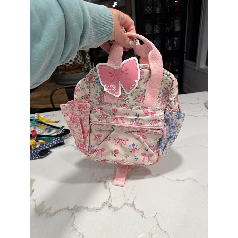 Itzy Ritzy Toddler Backpack Ribbons and Roses nwt